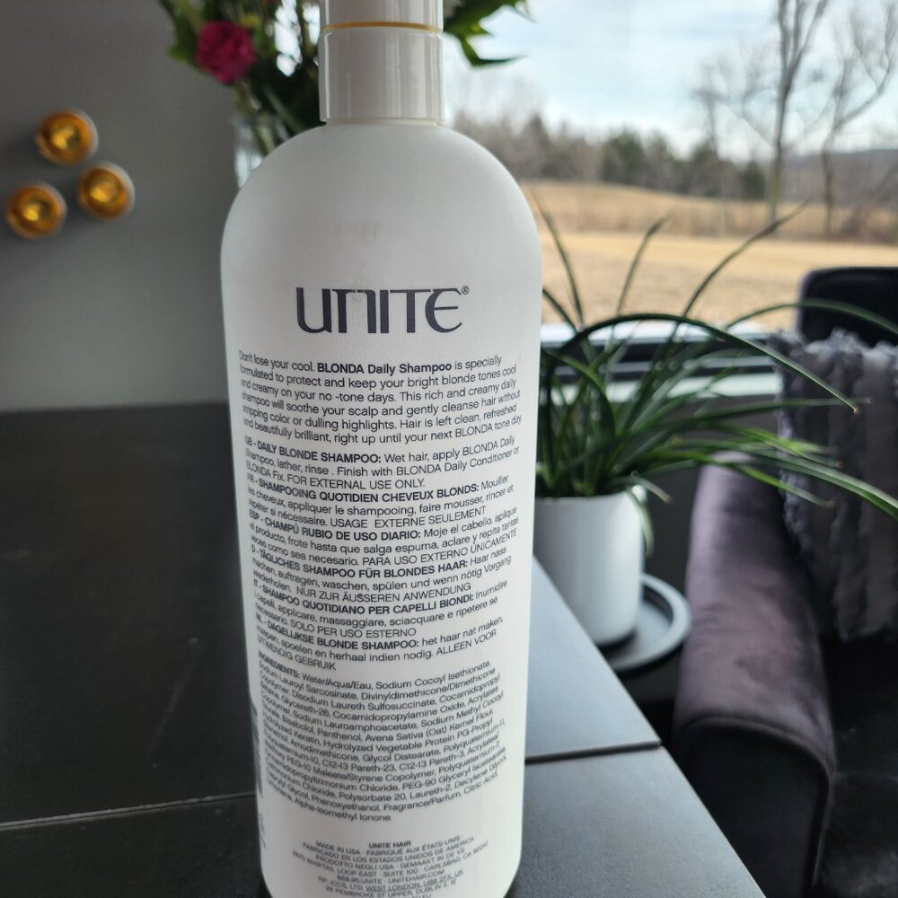 Unite Blonda Daily Hair Shampoo Purple Toning Blonde 33.8 OZ new bottles - Picture 4 of 5